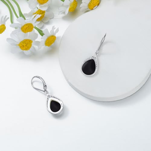 Teardrop Earrings for Women Celtic Filigree Drop Earrings Sterling Silver Leverback Jewelry Christmas Gifts for Women Mom3