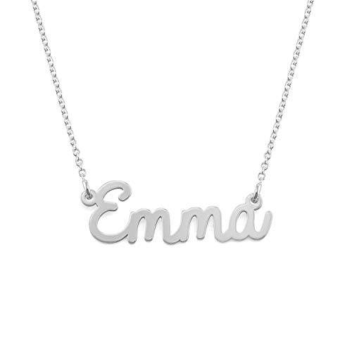 MyNameNecklace Personalized Name Necklace-Nameplate Christmas Jewelry Gift-Silver 925 Emma