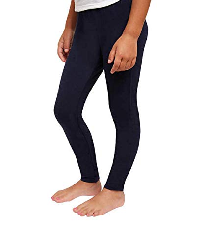 Splendid Girls Tapered Legs Elastic Waistband Solid Legging (2 Pack) (12, Black - Peacoat)4