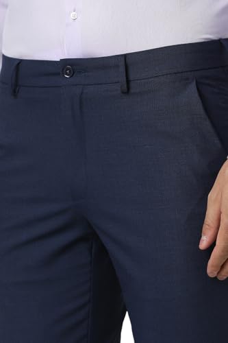 Image of Van Heusen Mid Rise Solid Formal Trouser for Men|Slim Fit |Plain Formal Pants