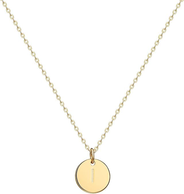 Jenosy Kette Gold Damen Kette mit Buchstaben Gold Personalisierte Kette mit Namen Gold Damen Zarte Buchstaben Kette Gold Hypoallergene 18K Vergoldete Kette Modeschmuck für Frauen und Mädchen