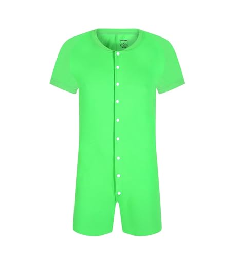 Mens Short Sleeve Onesie Sleepwear Henley Jumpsuit Romper for Adults Bodysuit One Piece Pajamas