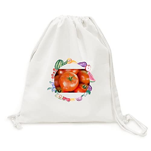 Sac en tissu pliable à sangle pour fruits et légumes motif tomates fraîches