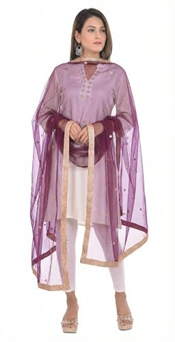 Image of YOUTHQUAKE Women's Embroidered Net Dupatta