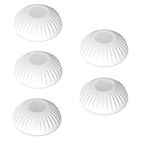 5PCS Manija de la puerta de silicona parachoques Protector de pared autoadhesivo Estilo de la raya blanca Ronda de goma suave Tapón de la puerta Cover