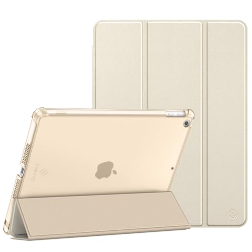 FINTIE Custodia per iPad 10.2 Pollici 9a / 8a / 7a Generazione (2021 2020 2019) con Built-in Pencil Holder - Sottile Leggero Semi-Trasparente Cover Case con Auto Sveglia/Sonno, Champagne Gold