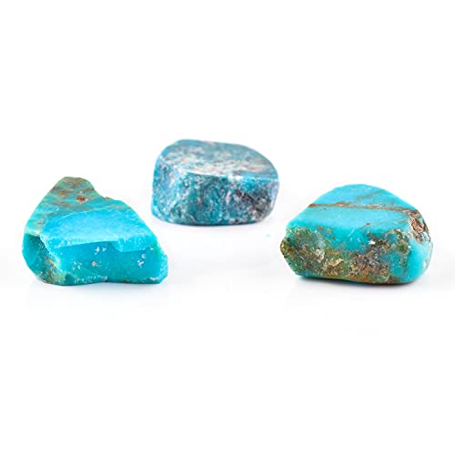 Infinitygemsart 3Pcs Raw Turquoise Loose Wholesale Bulk Stones, Birthstone, Natural Rough Gemstones, Diy & Jewelry Making Supply, Chakra Energy Crystals, Gem Collection #TOP7