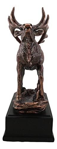 Estatua rústica de ciervo wapití grande en bronce miniatura 6