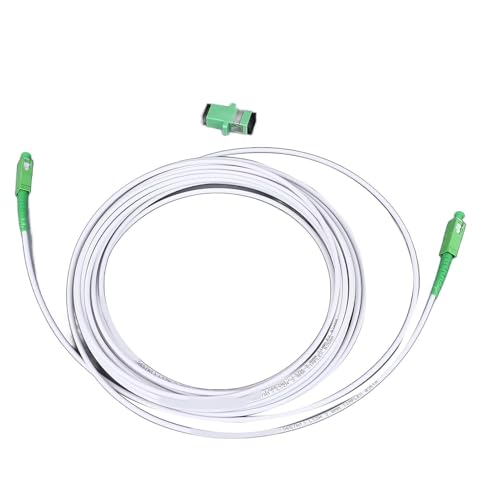 Haosie Fibre Optic Cable, 5m/16.4ft Network Cable, Armoured Cable with Flange Connector for FTTH FTTB FTTP SC, Patch Extension