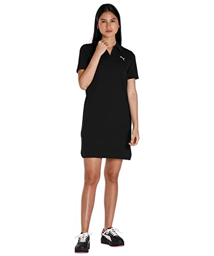 PUMA Robe Her Polo Femme S Black - Robe sport chic en coton noir