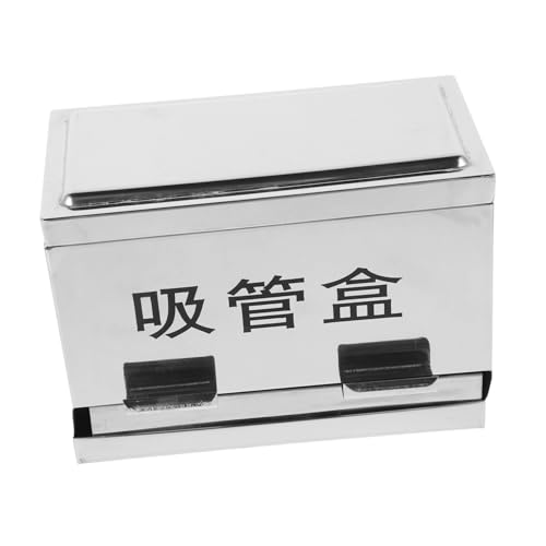 SHOWERORO Push-type Chopstick Holder Straw Dispenser Box for Restaurant Practical Straw Storage Stainless Steel Easy to Use