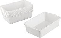 Kigima Aufbewahrungskorb 25x16x7cm 1,8L 6er Set – Allzweckkorb aus robustem Plastik (BPA-frei) – Aufbewahrungsbox für Küche & Bad – Haushaltskorb zur Aufbewahrung – Korb für Aufbewahrung – Granit