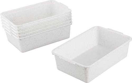 Kigima Aufbewahrungskorb 25x16x7cm 1,8L 6er Set – Allzweckkorb aus robustem Plastik (BPA-frei) – Aufbewahrungsbox für Küche & Bad – Haushaltskorb zur Aufbewahrung – Korb für Aufbewahrung – Granit