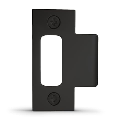 Image of Mega Handles T-Strike Door Plate - Durable Door Strike Plate, Black Strike Plates for Interior Doors