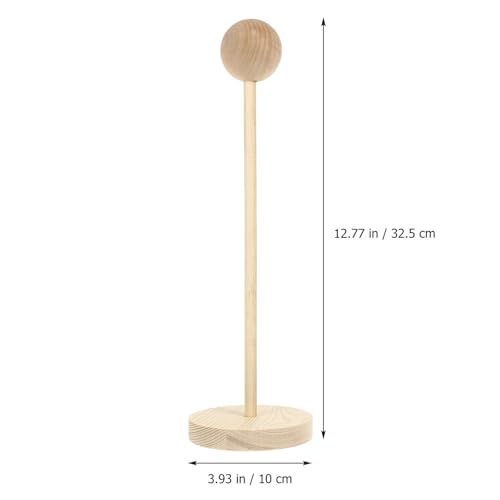 Soporte para pelucas de muñecas expositor de madera que ahorra espacio 3
