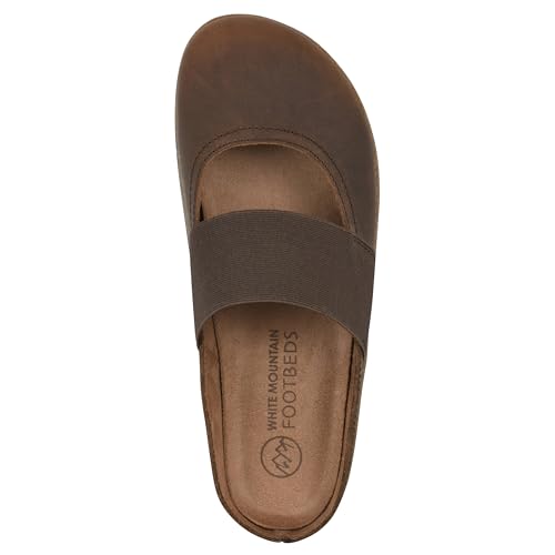 WHITE MOUNTAIN Women's Bassi Keyhole Signature Comfort-Molded Footbed Mule, Brown/Leather, 8 by WHITE MOUNTAIN - Image 6