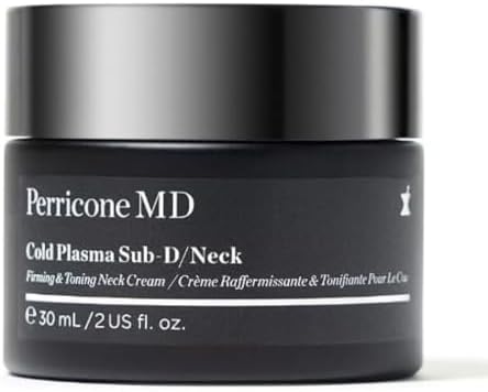 Perricone MD Cold Plasma Sub-D Neck & Décolletage Cream, 2 oz | Neck Firming & Tightening Cream with DMAE | Reduces Sagging, Crepey Skin & Wrinkles | Jawline Contouring