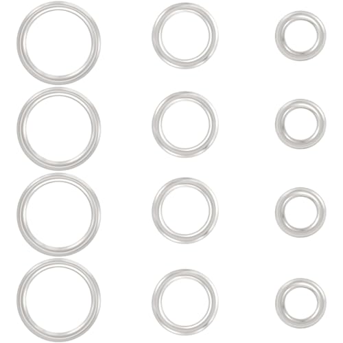 Lekgavd 12pcs 925 Sterling Silver Jump Rings 3mm/4mm/5mm Open Jump Rings