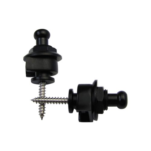 Musiclily Metálico Strap Locks Enganche de Correa Seguridad Bloqueo para Guitarra Eléctrica Acústica o Bajo,Negro (2 Piezas)