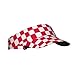 Red Checkered White Squares Print Fashion Adult Sunscreen Visor Cap,Empty Top Caps for Beach Pool Golf Tennis Unisex ﻿
