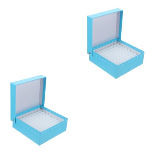 VILLFUL 2pcs Tube Box Laboratory Microcentrifuge Tube Holder Microcentrifuge Tube Storage Holder for Freezer Laboratory Holder Plastic Sky-Blue