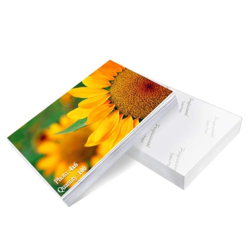 Vasemouh 100 Hojas de Papel Fotográfico 10x15 cm, Papel Fotográfico para Impresoras, Ideal para Imágenes Vivas y Claras, Perfecto para Impresión de Fotografías y Proyectos Creativos.