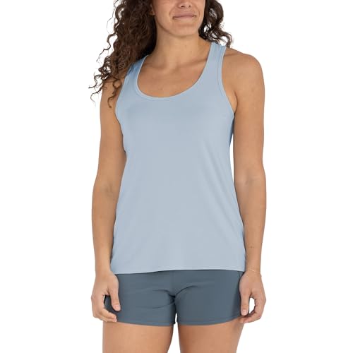 Free Fly Women's Motion Racerback Tank - Moisture Wicking Bamboo Viscose Breathable Active Tank with Sun Protection UPF 50+