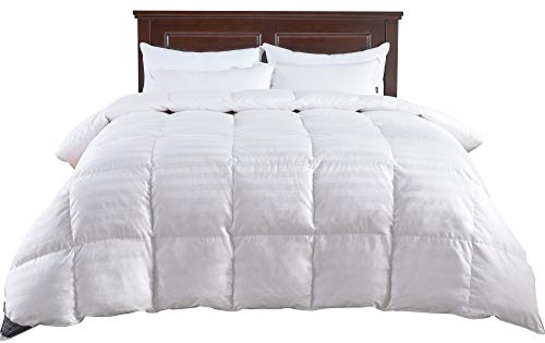 puredown All Season Down Comforter Stripe White 100% Cotton Shell 500 Thread Count