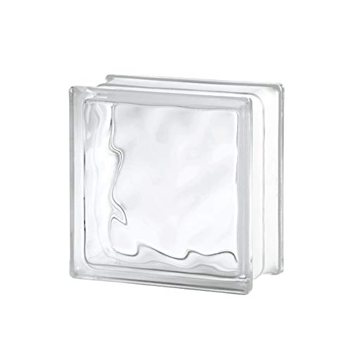 Bloque de Vidrio Neutro Ondulado, 19 X 19 X 10 Cm