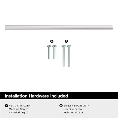 Image of Amerock 8-13 /16 inch Bar Pulls Polished Chrome Drawer Pull | 8-13 /16 inch (224mm) Center-to-Center Mounting Distance and 11-3 /16 inch Overall Length, Durable Carbon Steel Cabinet Hardware