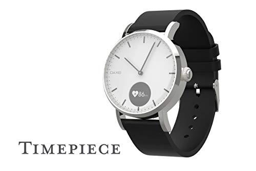 【Oaxis Timepiece】タイムピース 41mm アナログ時計フェイススマートウォッチ 30日間長持ちバッテリー スイス製ムーブメント iPhone&Android対応 日本語対応歩数計 運動量計 心拍数 睡眠モニター 消費カロリー計 健康管理 着信通知【シルバー】