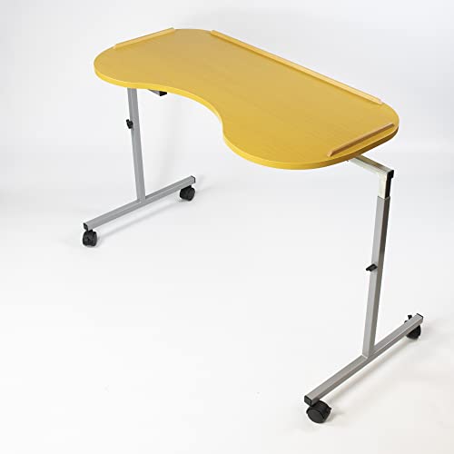 NRS Healthcare Adjustable Curved Over Bed/Chair Table M99394 with Lockable Castors - 9