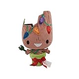 Con luz Disney Peluche Mediano de Groot navideño Que se Ilumina, Store, Guardianes de la Galaxia, Altura: 27 cm, árbol humanoide Dentro de una Maceta con guirnaldas de Luces Estampadas, para Todas Las Edades
