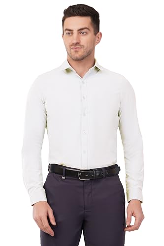 Image of SaintX Men's Premium Solid Formal Shirt | Slim Fit | Plain Full Sleeve | Feather Touch Soft Finish | Wrinkle Resistant | No Ironing Required | 360 Highly Stretchable Fabric