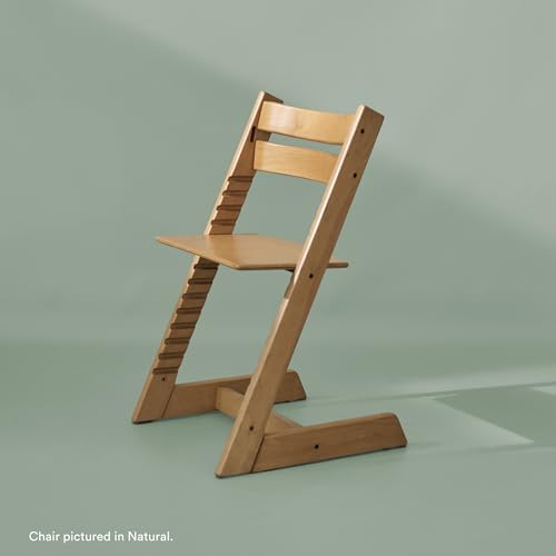 Image of Stokke Tripp Trapp Chair, Adjustable Wooden High Chair, Hazy Grey | Convertible Chair for Toddlers, Children & Adults, Convenient, Comfortable & Ergonomic, Classic Design, Fits at Dining Table