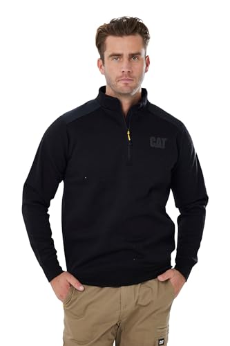 Sweat Caterpillar Essential zippé 1/4 pour homme en coton chaud