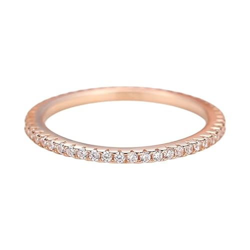 mellowact(メローアクト) フルエタニティリング 925 アレルギー対応 スターリング シルバー コーティング ピンク ゴールド 華奢 キラキラ CZ ダイヤ (ピンクゴールド, 16号)