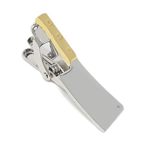 MENDEPOT Rhodium and Gold Plated Knife Tie Clip Cover