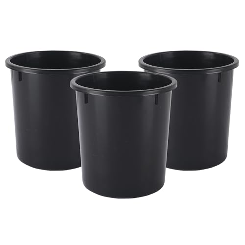 Image of Heart Home Pack of 3 Open-Top 5 Liters Dustbin for Bedroom, Bathroom & Kitchen | Durable & Portable Garbage Bin for Daily Household Use | Dustbin for Office /Small Spaces | Black