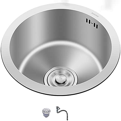KITCHEN SINK 12-inch Bar Sink Single Bowl Sink Stainless Steel Sink Topmount Undermount Handmade Round Sink (Size : 30 * 30 * 18cm)