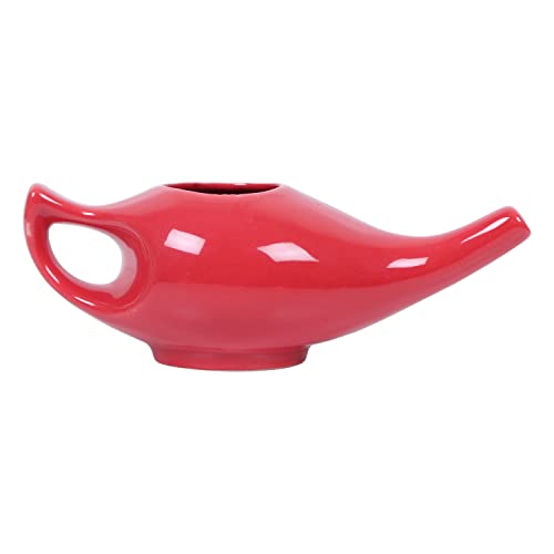 Image of Leak Proof Durable Porcelain Ceramic Neti Pot 220 ML for Natural Nasal Cleansing | Natural Treatment for Sinus, Infection and Congestion Microwave and Dishwasher Friendly (Red)