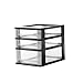 Produktbild Iris Ohyama, Turm, Kommode, Kunststoff-Organizer mit ergonomischem Griff, 4 x 7L, 3 Schubladen, abnehmbare Behälter, BPA-frei, Büro, Wohnzimmer, DDOCH-2021, Schwarz