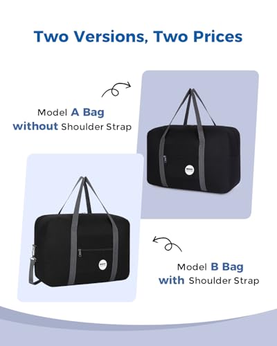 WANDF For Spirit Airlines Personal Item Bag 18x14x8 Travel Duffel Bag Underseat Foldable Carry-on Luggage for Women