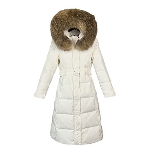 Manteau long femme chaud doudoune duvet de canard blanc S