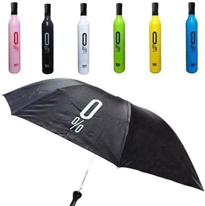 Image of Bottle Umbrella Double Layer Folding Automatic Open for Girls, Multiuse Windproof Protect- Sunlight Cold Wave Heat Wave, Dust & UV Rain Size 21 Inch with Bottle Cover for Men & Women
