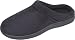 LUXEHOME Mens Slip On Indoor/Outdoor Fleece Scuffs Slipper (10-11 US, Dark Blue)