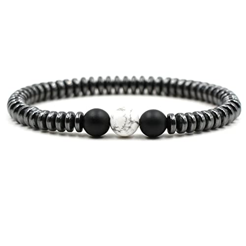 Bracelet en pierre de 6 mm WXKAGF pour homme et femme de 19CM