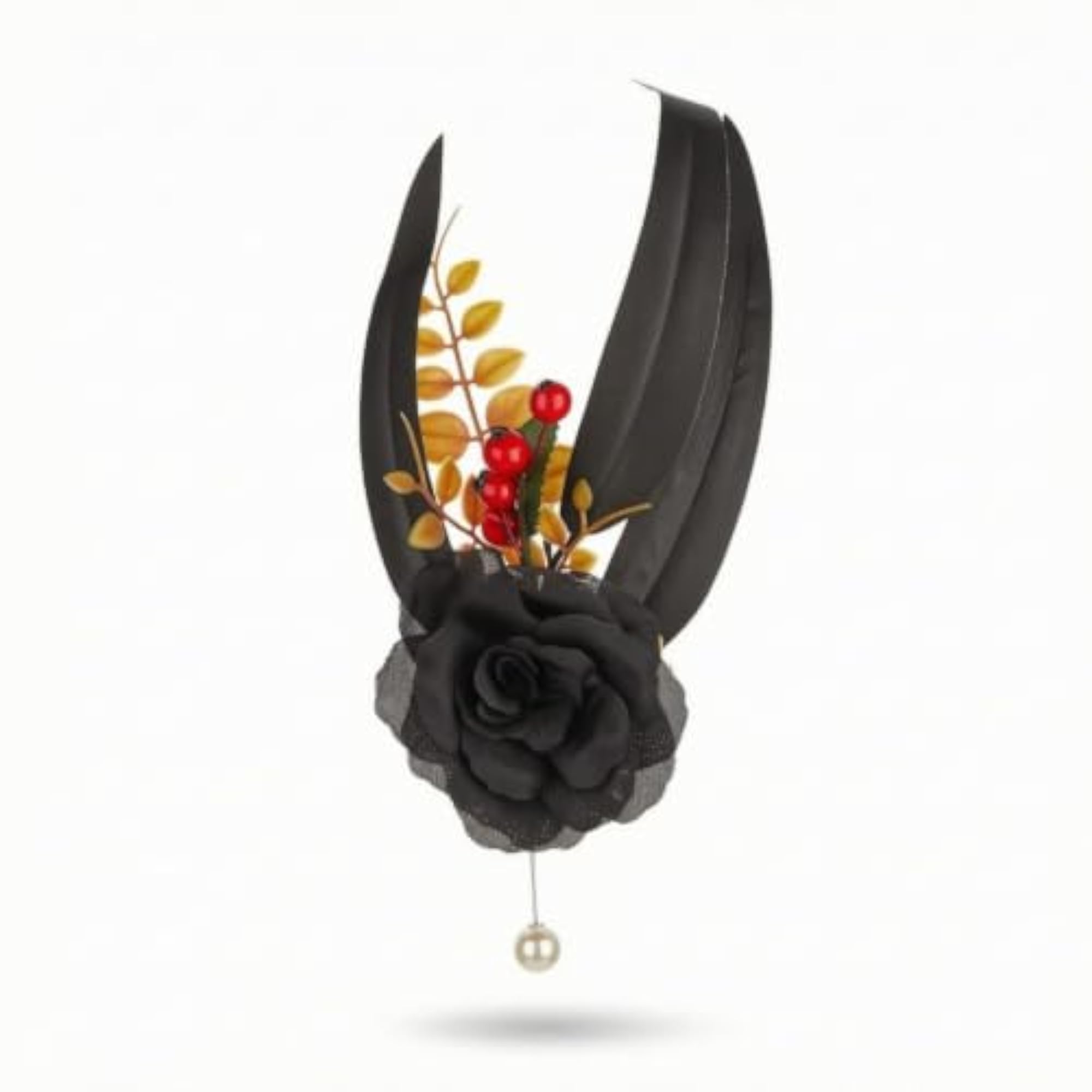 Gothic Rose Corsage-Style Lapel Pin Brooch for Halloween