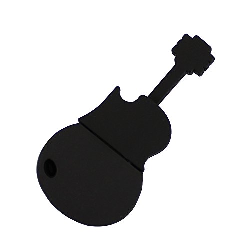 Chuyi Cartoon Guitar Shape Novelty Pen Drive 64Gb Usb 2.0 Flash Drive Usb Flash Disk Cute Thumb Drive Memory Stick Jump Drive Gift (Black) #TOP4