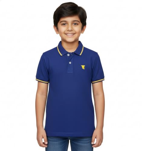 Image of Cloth Theory Boys Cotton Polo T-Shirt for Kids Regular Fit Half Sleeve Casual Summer Polo Neck T-Shirt